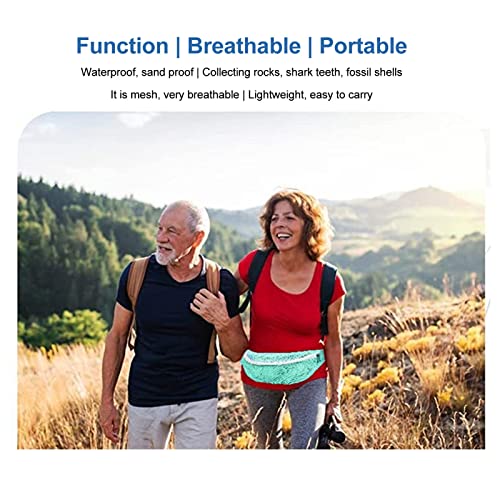 Pale Blue Beach Mesh Fanny Pack Waterproof Breathable Waist Bag for Travel & Outdoor Sports