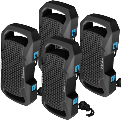 VIVOHOME 4 Pack Black EVA Boat Fenders for Docking - Boat Bumpers with Nylon Rope & Locks