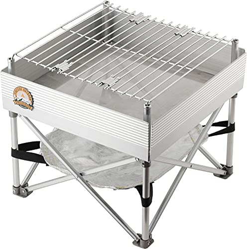 Portable Fire Pit 12x12in Campfire Stove & Grill for Camping & Backyard