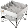 Portable Fire Pit 12x12in Campfire Stove & Grill for Camping & Backyard