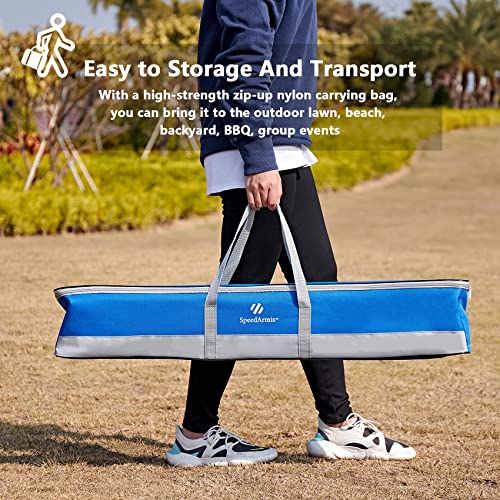 SpeedArmis 8-Player Croquet Set with 28 & 32 Inch Rubber Mallets - Burlywood