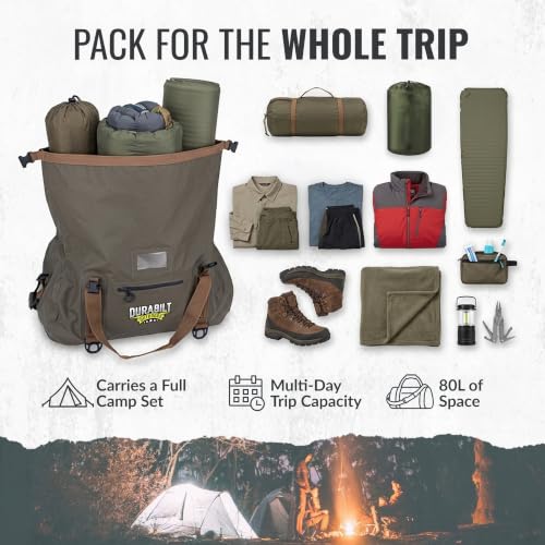 DuraBilt 80L Green Waterproof Tactical Duffel Bag & Dry Bag