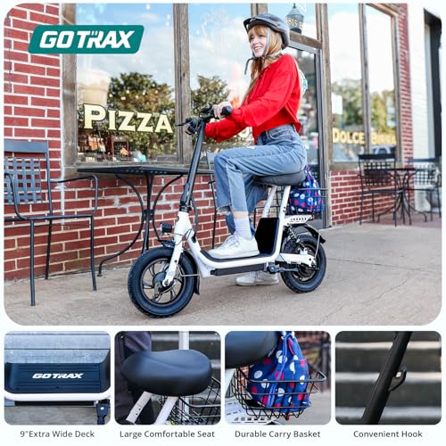 Gotrax 12/14/16-Inch Electric Scooter with Seat for Adults & Teens, Black