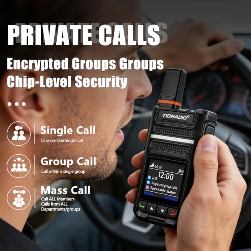 TIDRADIO TD-G18 4G LTE Long Range Walkie Talkies with SIM Card - Black 2-Pack