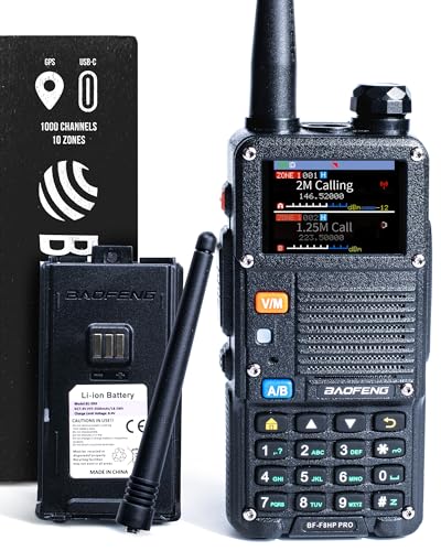 Baofeng BF-F8HP PRO Tri-Band Handheld Ham Radio with Clear Menus & 1000 Memories