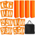 Football Yard Markers Set with Pylons and Carry Bag - Orange, 16 Pieces