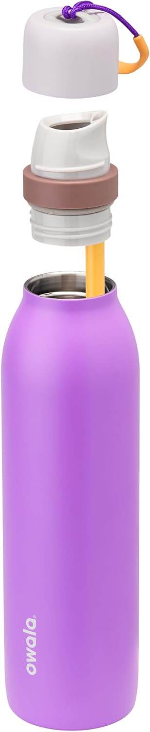 Owala FreeSip Twist Insulated Stainless Steel Water Bottle - BPA-Free, 24 oz, Purple for Sports & Travel