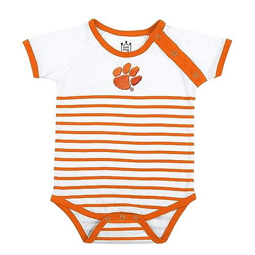 Clemson Tigers Little King NCAA Striped Romper with Shoulder Snap 12 Months