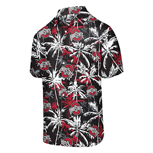 Ohio State Buckeyes Floral Black Button-Up Shirt - NCAA College Fan Apparel XL