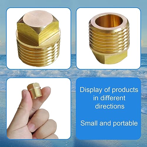 3 Pack Brass Boat Drain Plugs with Wrench - 1/2" NPT Fittings for Marine Hulls