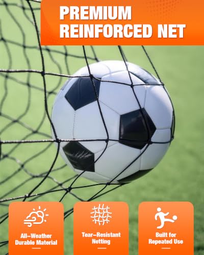 8x5 FT Foldable Soccer Goal - Portable Metal Frame, Easy Setup, Family-Size