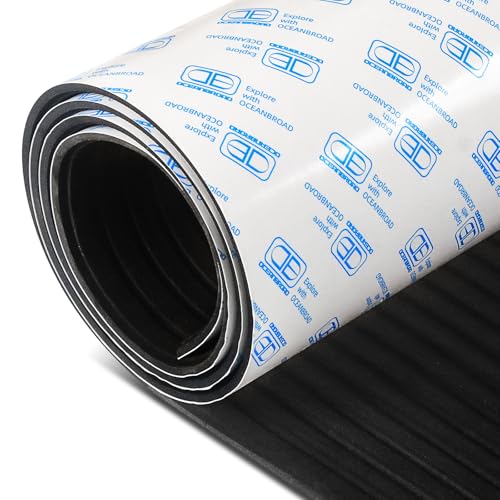 Boat Flooring with Self-Adhesive Groove Marine Decking - Black 96"L x 38"W