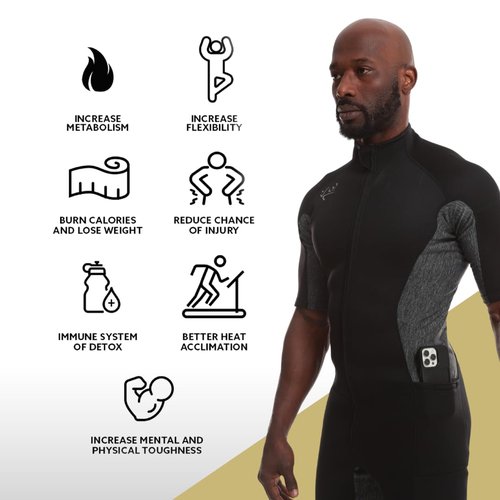 Kutting Weight - Sauna Suit V4 - SweatTech Neoprene Sauna Suit - for Exercise, Workout, Heat Training & Weight Loss - Heat Training - Breathable & Flexible - Maximize Workouts - 6XL - Black