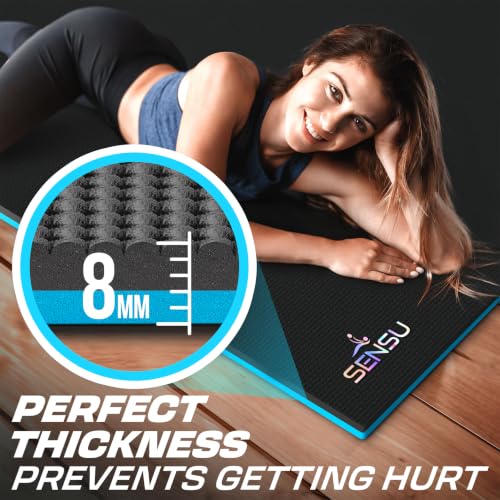 Sensu 6' x 4' x 9mm Extra Thick Yoga Mat Non-Slip for Hot Yoga & Pilates