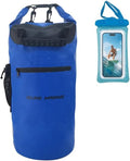 ISURE MARINE Waterproof Dry Bag - 20L with Zippered Pocket | Ideal for Kayaking, Boating & Fishing - Blue