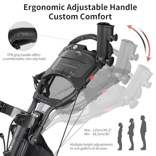 Caddytek CaddyLite ONE-Swivel V8 Golf Push Cart Dark Grey Lightweight Foldable 3-Wheel