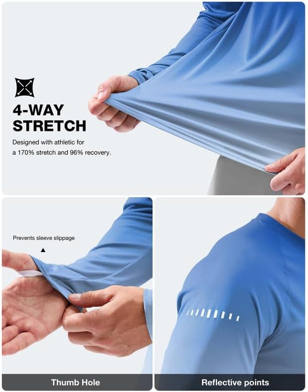 Skiennix Men's Long Sleeve Sun Protection Shirt - UPF 50+ for Maximum UV Defense