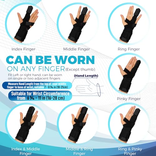 Trigger Finger Splint for Men & Women, Adjustable Full Hand and Wrist Brace - 1 PCS Graphite
