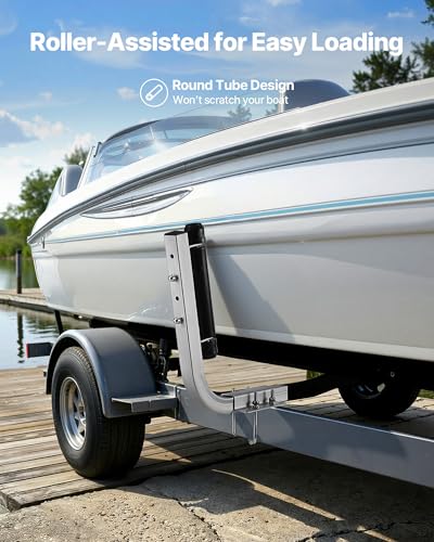 18.5-Inch Roller-Style Boat Trailer Guide Poles with Adjustable Width - L Shape, 2PCS