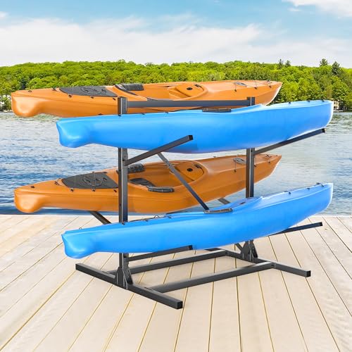 Ultrawall Freestanding Kayak Rack for Garage Holds 4 Kayaks Heavy-Duty Steel