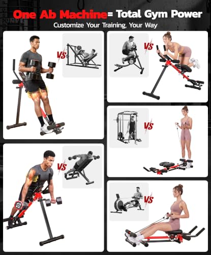 Foldable Ab Rowing Machine for Home Gym - Adjustable Core Trainer
