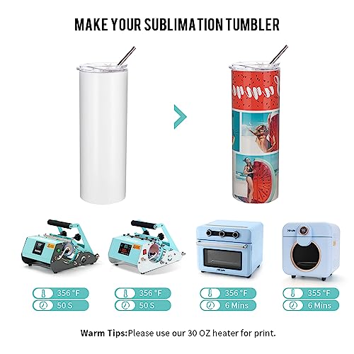 20 OZ Sublimation Tumblers Set - Straight Skinny Stainless Steel Bulk Wholesale