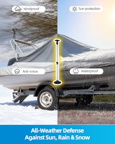 OCEANBROAD Adjustable Aluminum Boat Cover Support Poles 2-Pack Black