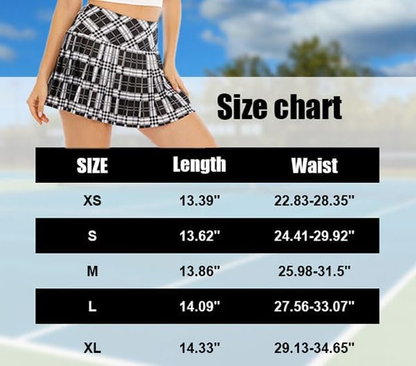 SANGTREE Tennis Skirts for Women - High Waisted Plaid Pleated Golf Skorts with Pockets | XS - XL
