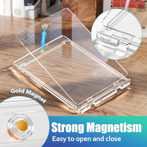 25 Pack Magnetic Card Holders for Trading Cards - Slim 35pt One Touch Protectors with Magnetic Closure