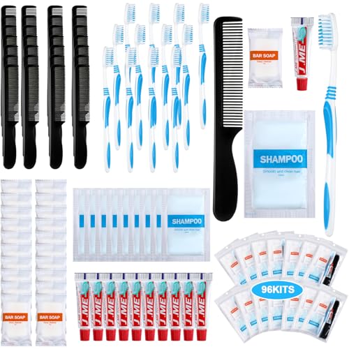 96-Piece Personal Hygiene Kit Bulk Homeless Toiletry Supplies for Cleaning & Sanitation