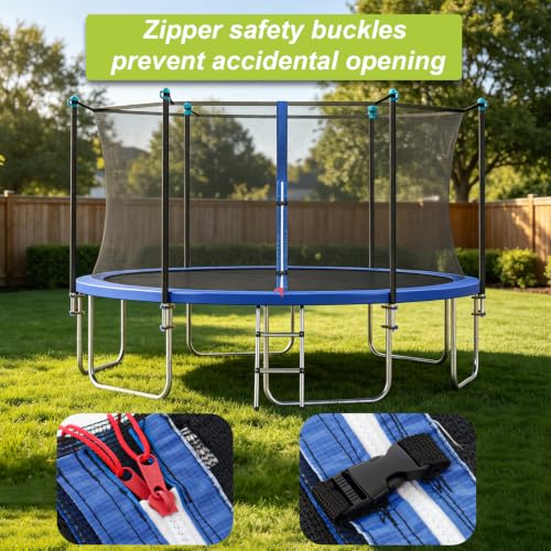 15Ft Trampoline Net Replacement for 6 Straight Poles - UV-Proof Safety Enclosure (Variation of Fits for 15Ft Trampoline Frame)