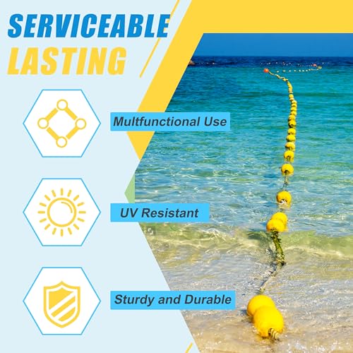 6 Pack Rope Floats Buoy for Crab Trap Marker - 3.94 x 3.94 inches, Yellow