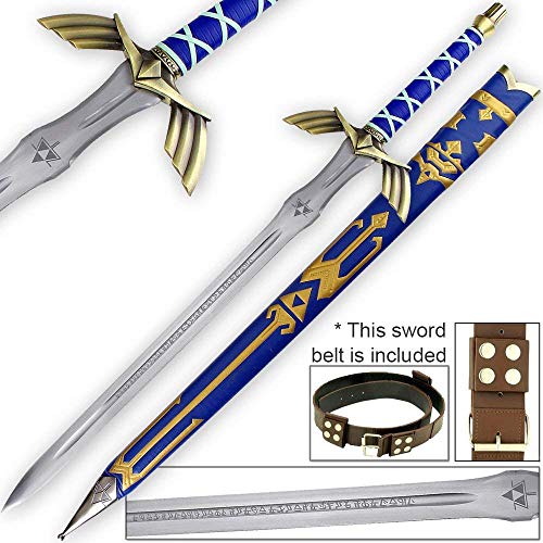 Skyward Sword Master Sword Replica – Full Tang Carbon Steel Fantasy Sword with Scabbard & Belt