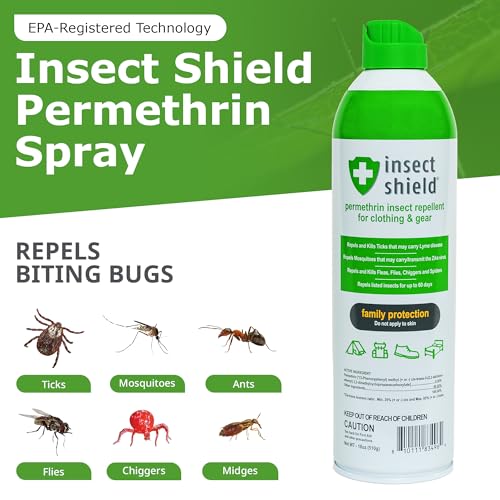 Insect Shield Permethrin Spray for Clothing and Gear - 18 Oz Aerosol, 60-Day Protection