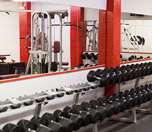 Home Gym Mirror 48x24 Inches 3PCS Wall Mounted Frameless Tempered Glass