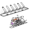 6-Slot Floor Bike Rack for Garage Indoor Outdoor Bicycle Storage Stand - Black