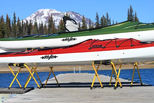 Suspenz Portable Folding Kayak Stand - Lightweight, Rustproof Aluminum Racks for Kayaks, Canoes & SUPs, 150 lb Capacity