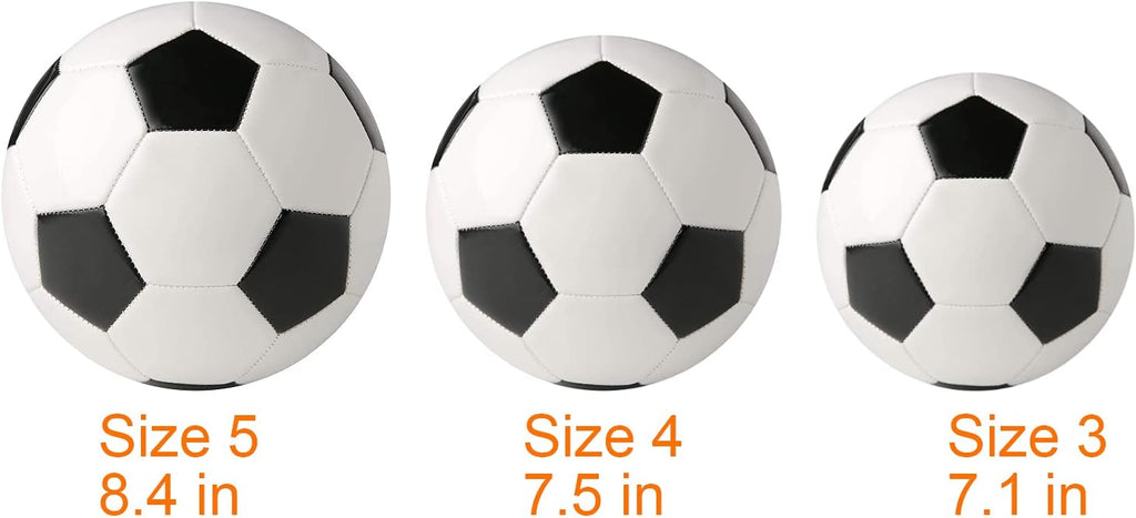 Skiennix Soccer Ball - Size 2, 3, 4, 5 | Classic White & Black - Durable PU for Youth Training & Games
