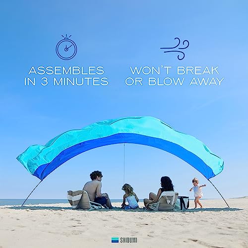 Shibumi Shade (Previous Generation) Wind Powered Beach Shade - Lightweight Sun Shelter for Groups