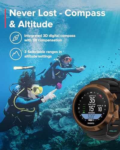 Suunto D5 Dive Computer Watch with Color Display, 100m Water Resistance, Wireless Connectivity
