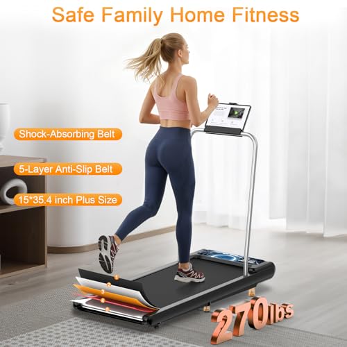 Dark Blue Walking Treadmill Pad with 0–8% Incline, 2.5HP for Home & Office