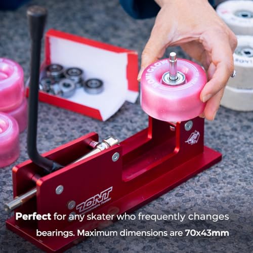 Roller Skate Bearing Press Tool - Aluminum & Steel for 7mm & 8mm Bearings - Red