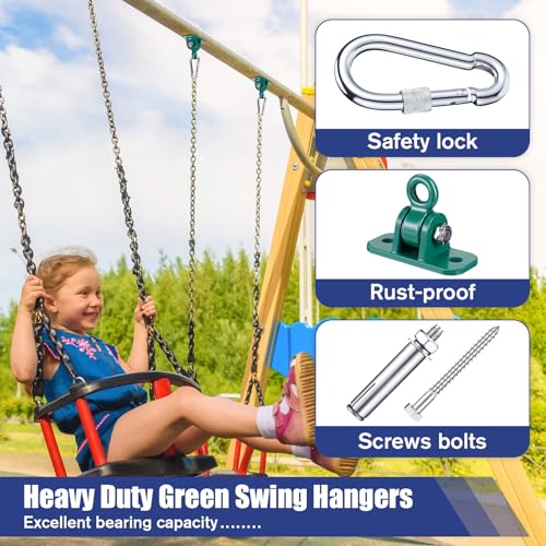 Tandefio Green 6-Piece Swing Hanger Set for Indoor Outdoor Use