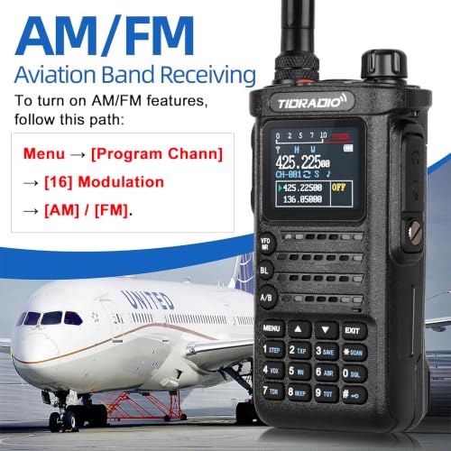 (4th Gen) TIDRADIO TD-H8 10W Ham Radio Handheld Kit with APP Programming - Black, 1 Pack