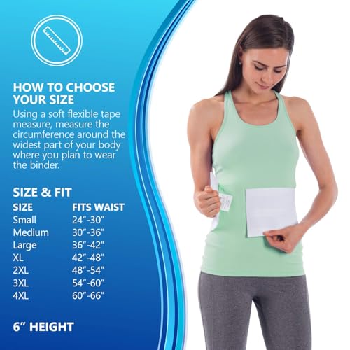 NYOrtho Tapered Abdominal Binder - Firm Compression Support Wrap - 24-30 Inch - Breathable Post Surgery or Injury, Contoured Fit - Made in USA