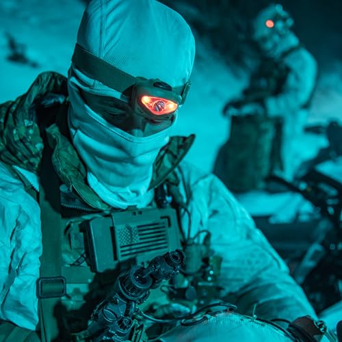 Tactical LED Headlamp 550 Lumens Waterproof IPX7 Regulated White RGB IR Light - Black - Princeton Tec