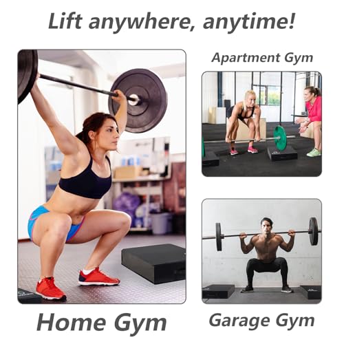 Deadlift Drop Pads - Noise-Reducing Floor Protection Crash Mats for Weightlifting, 20x20x6 Inches, Pair