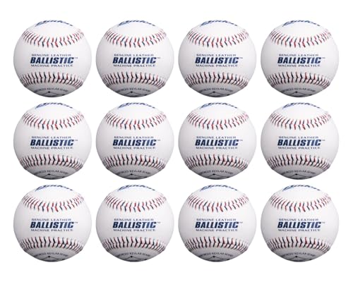 Leather Baseballs for Pitching Machines - 12 Pack Durable Game Balls