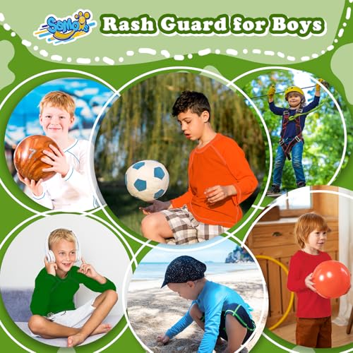 Boys' Long Sleeve UPF 50 Sun Rash Guard for Toddler Kids Water Swimming - Avocado Green 9-10 Years