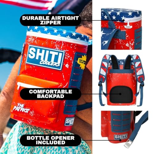 SHITI Patriot Cooler Bag for Camping Beach Travel 15 Can Insulated Soft Lunch Box